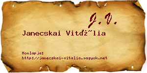 Janecskai Vitália névjegykártya